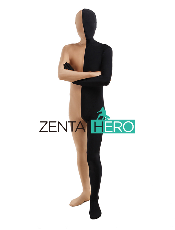 Flesh & Black Full Body Spandex Zentai Suit