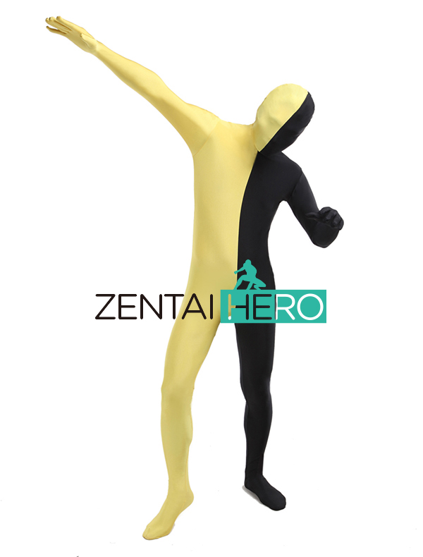 Yellow & Black Fullbody Zentai Suit for Men