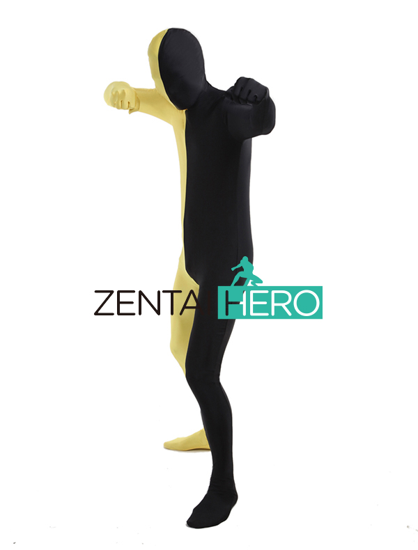 Yellow & Black Fullbody Zentai Suit for Men