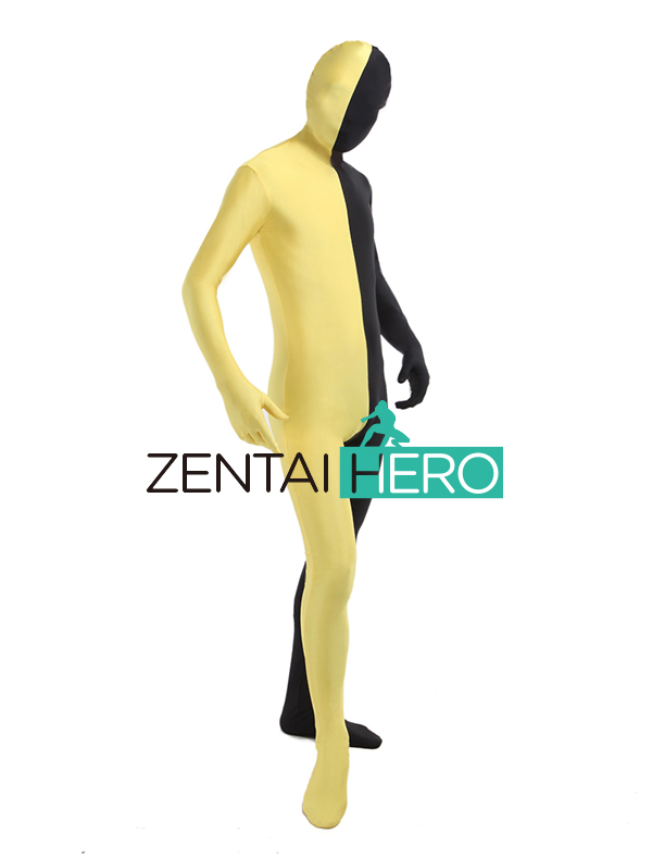 Yellow & Black Fullbody Zentai Suit for Men