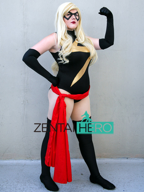 Ms Marvel Lycra Superhero Cosplay Costume