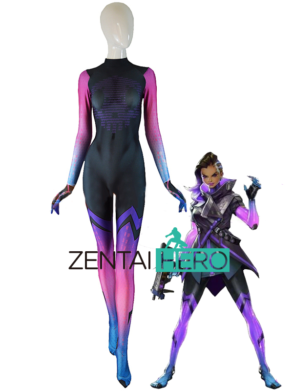 Overwatch Sombra Costume Cosplay Undersuit Girl Suit