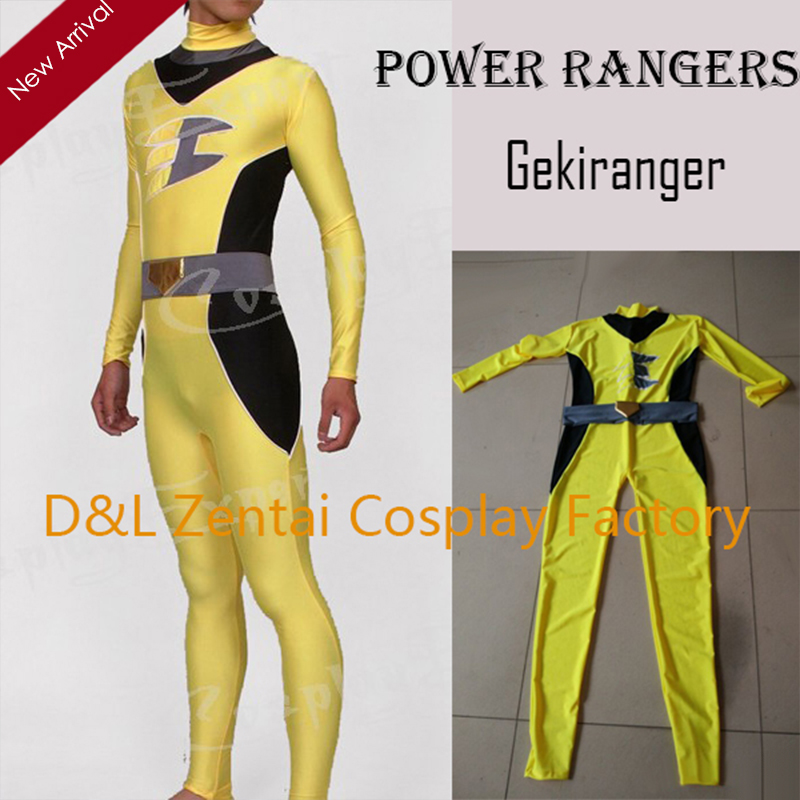 Yellow Gekiranger Super Hero Lycra Power Rangers Costume