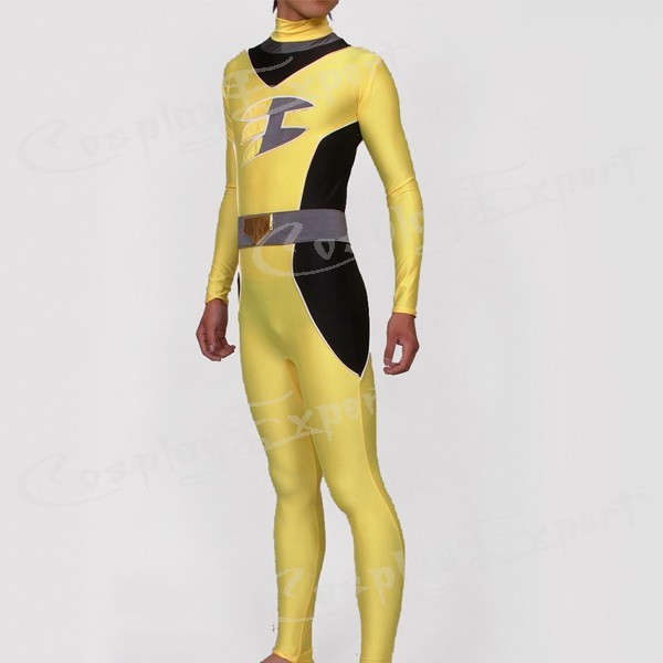 Yellow Gekiranger Super Hero Lycra Power Rangers Costume