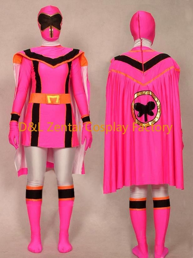 Pink Mahou Sentai Magiranger Superhero Power Ranger Zentai Suit