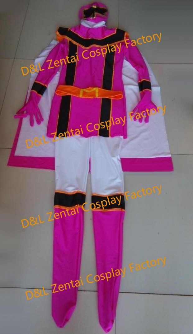 Pink Mahou Sentai Magiranger Superhero Power Ranger Zentai Suit