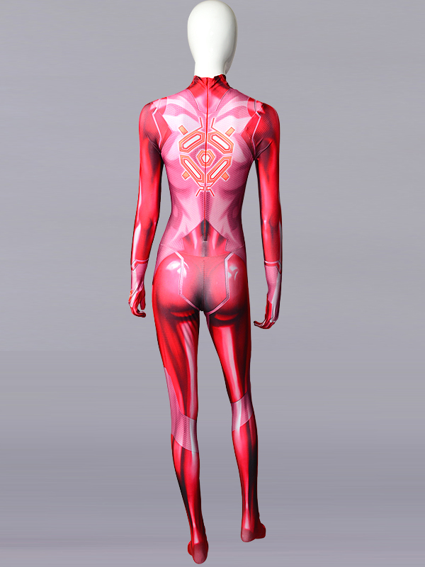 3D Printed Girl Samus Zero Costume Red Color Cosplay Bodysuit