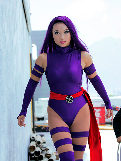 Sexy Purple X- Men Psylocke Spandex Superhero Costume