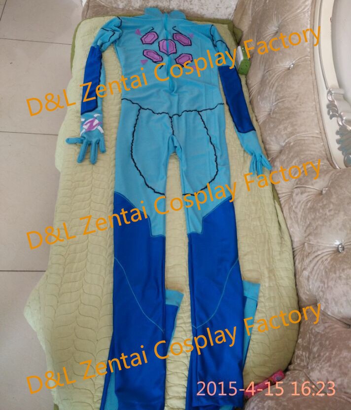 Blue Samus Zero Suit Spandex Superhero Costumes
