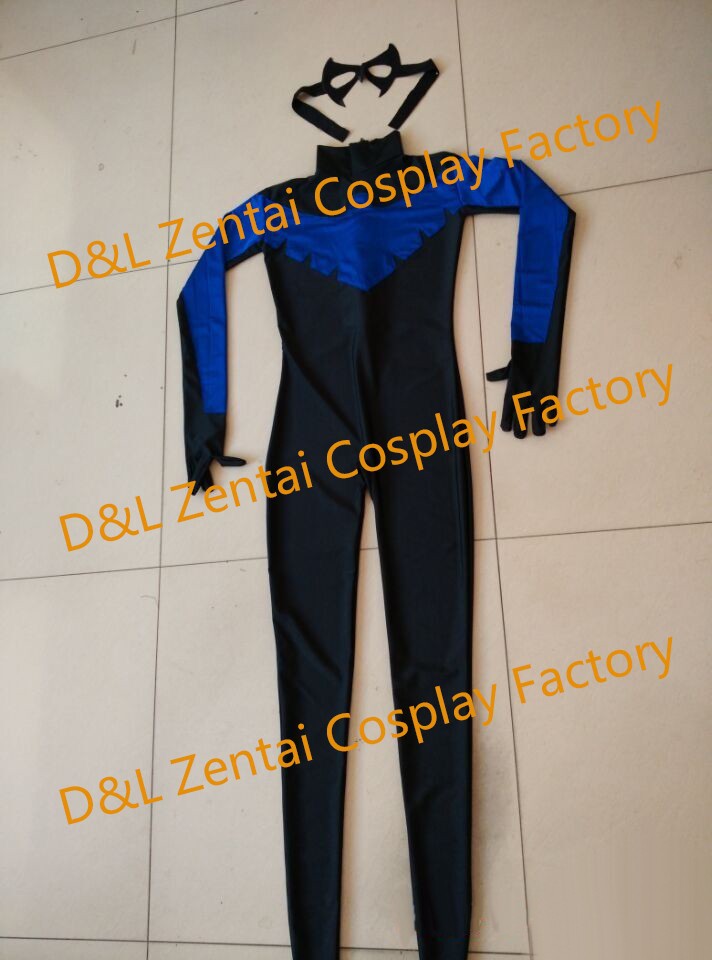 Sexy Lady Blue and Black Female Nightwing Zentai Costume