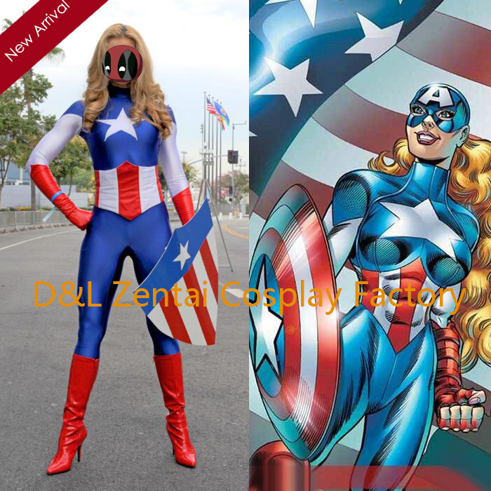 Lady Captain America Female Superhero Costume