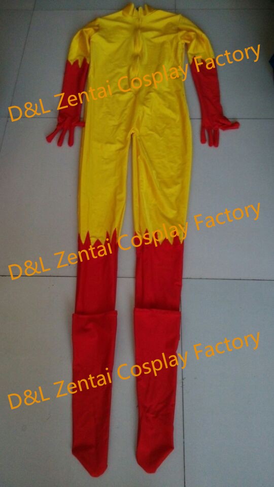 Women Yellow& Red Firestar Marvel Comics Superhero Suit