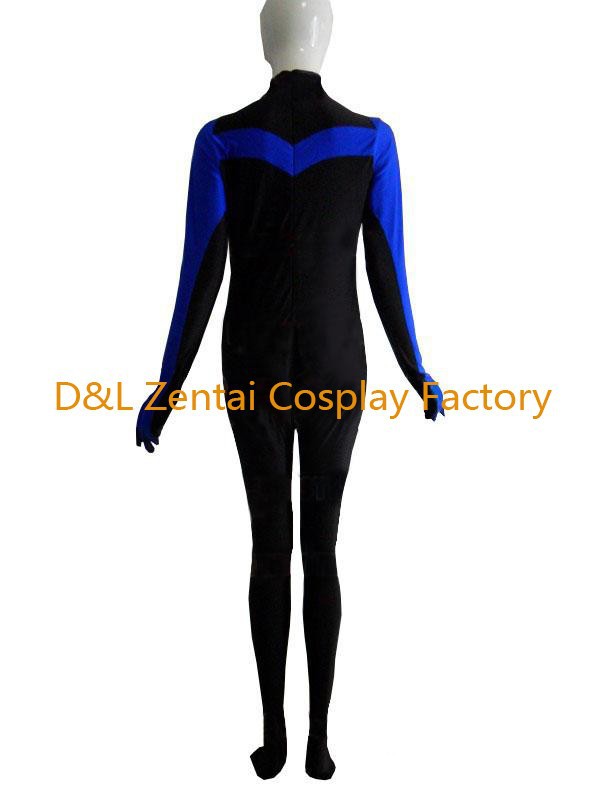 Black And Blue Nightwing Spandex Superhero Costumes