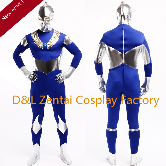 Blue And Silver Superhero Lycra Spandex Costumes