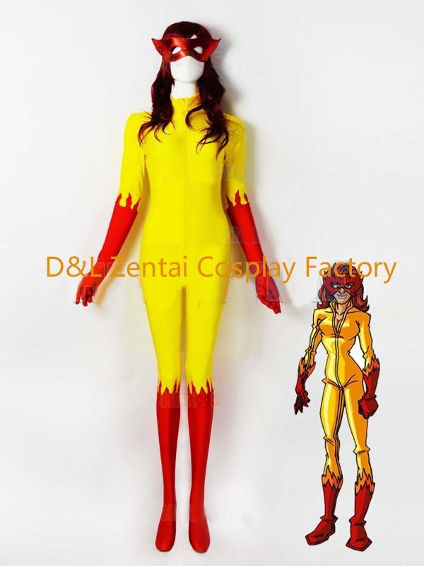 Marvel Comics Firestar Spandex Superhero Costume with Mask