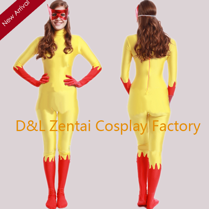 Marvel Comics Yellow Lycra Firestar Superhero Costume