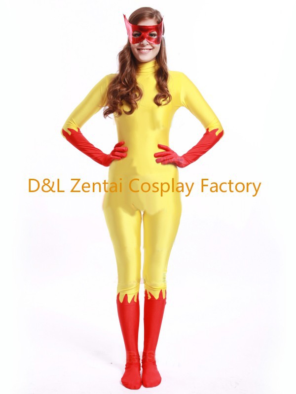 Marvel Comics Yellow Lycra Firestar Superhero Costume