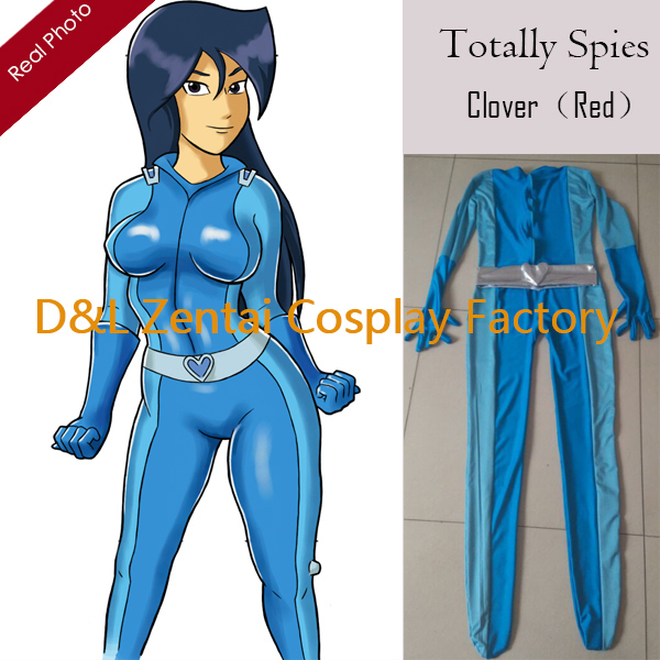 Sexy Totally Spies Costume Britney Blue Lycra Superhero Catsuit