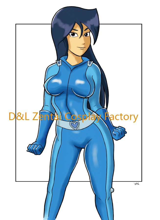 Sexy Totally Spies Costume Britney Blue Lycra Superhero Catsuit