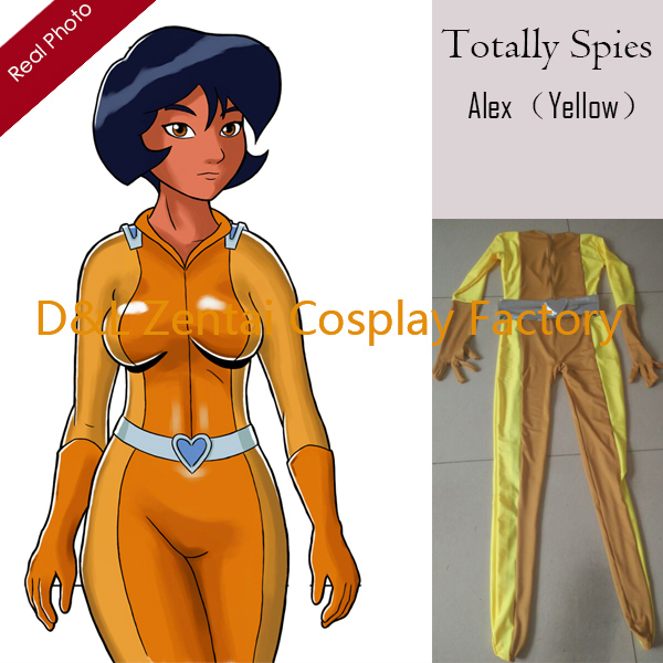 Totally Spies Alex Yellow Lycra Spandex Superhero Costume