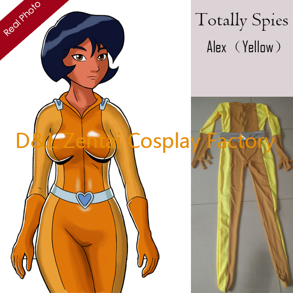 Totally Spies Alex Yellow Lycra Spandex Superhero Costume