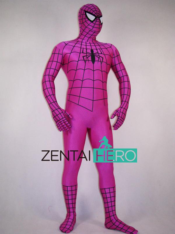 Fuchsia Spandex Spiderman Hero Zentai Suit