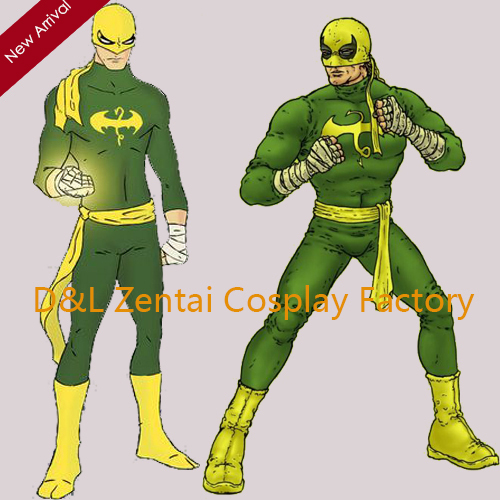 Green & Yellow Iron Fist Spandex Superhero Costume