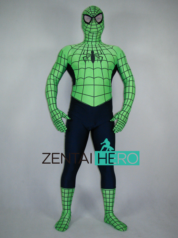 Green & Black Spiderman Halloween Costume