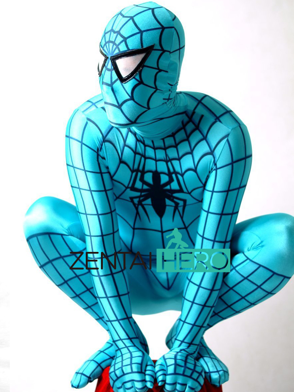 Blue Black Spiderman Zentai Superhero Costume