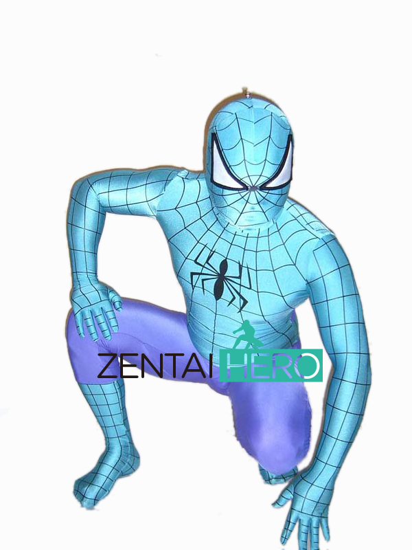 Blue And Purple Spiderman Superhero Costume