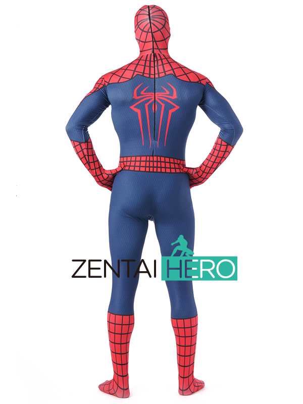 Printing Red And Navy Blue Spiderman Morph Suit