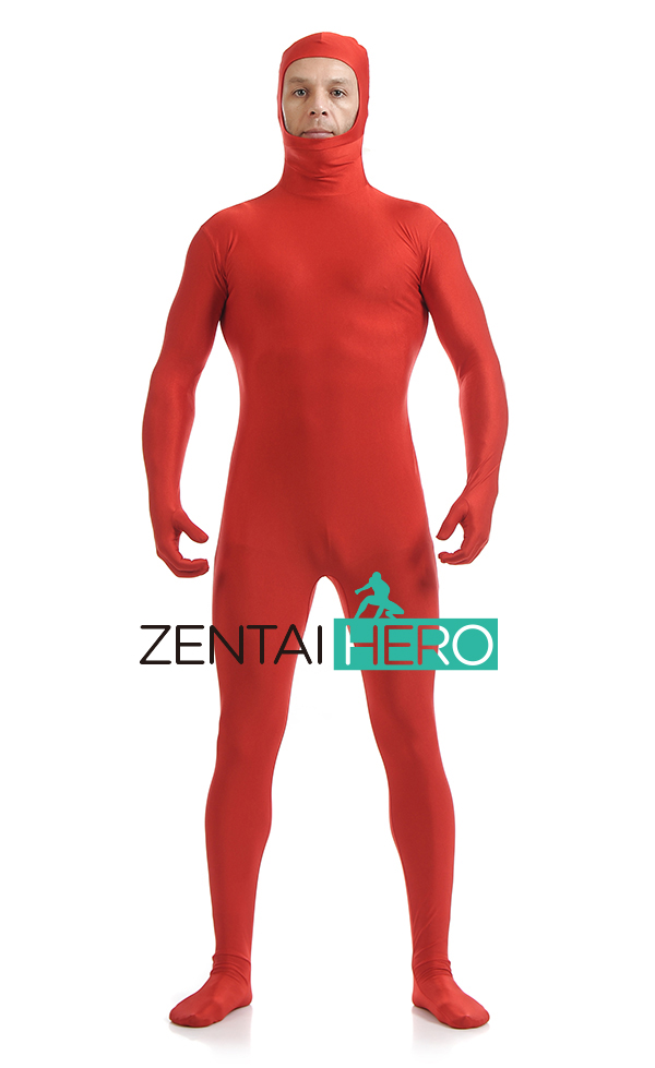 Red Lycra Spandex Male Zentai Body Suit