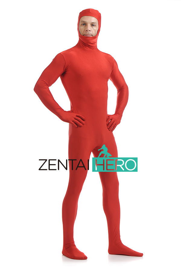 Red Lycra Spandex Male Zentai Body Suit