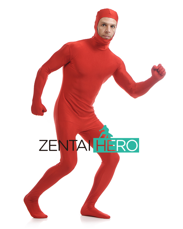 Red Lycra Spandex Male Zentai Body Suit