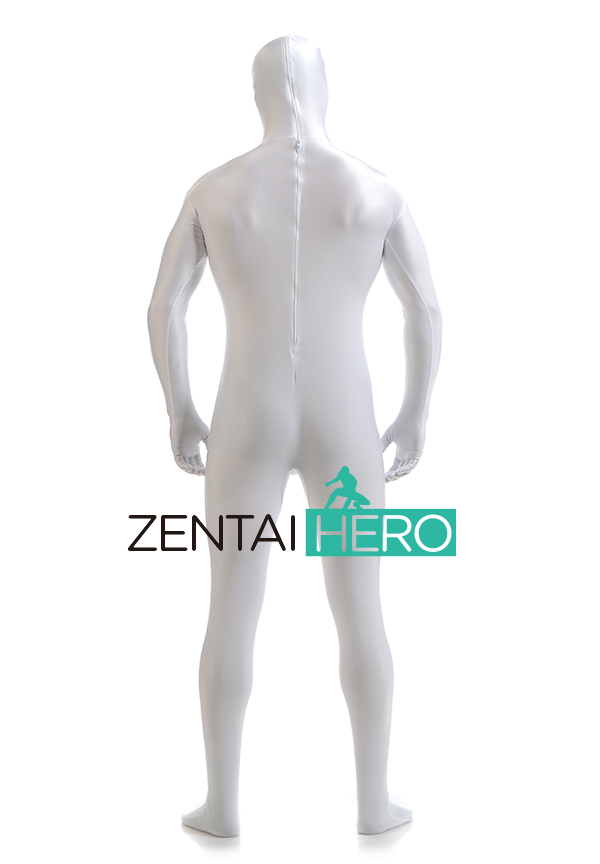 Silver Unisex Open Face Lycra Zentai Bodysuit