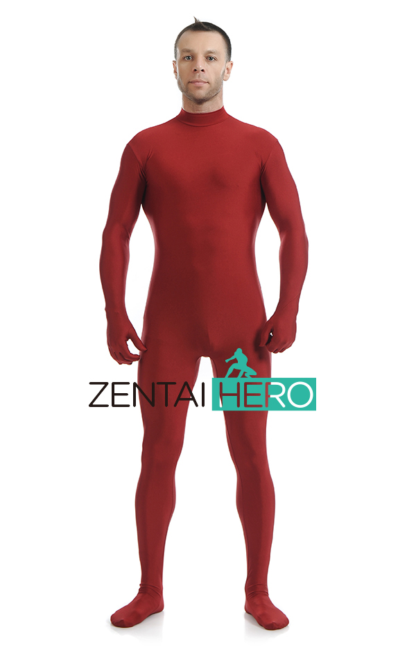 Dark Red Lycra Spandex Catsuitt Halloween Cosplay Costume