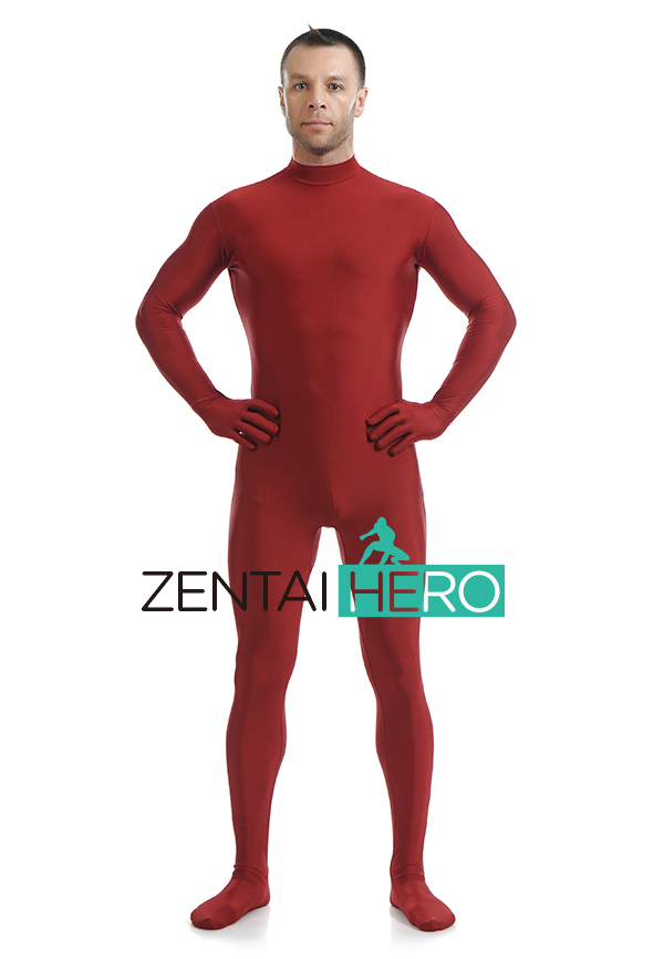 Dark Red Lycra Spandex Catsuitt Halloween Cosplay Costume