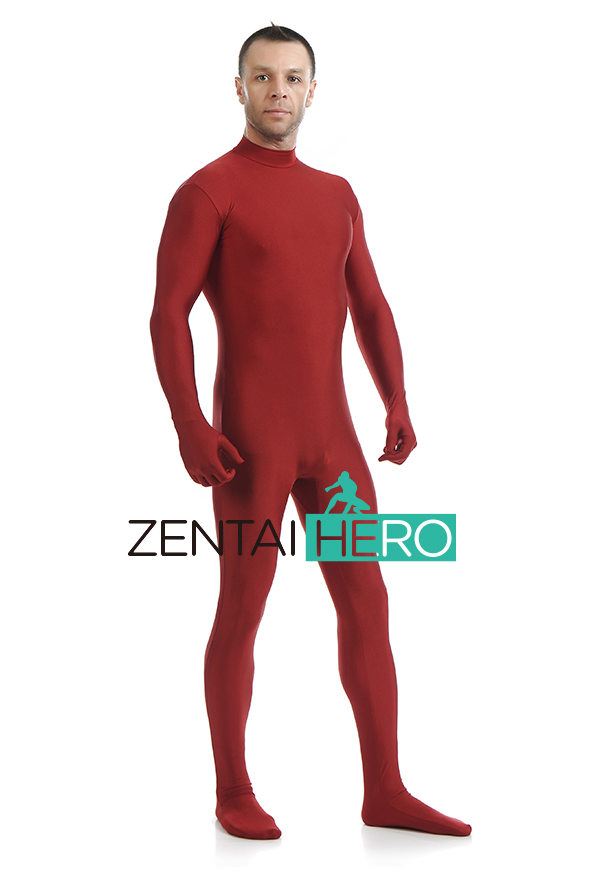 Dark Red Lycra Spandex Catsuitt Halloween Cosplay Costume