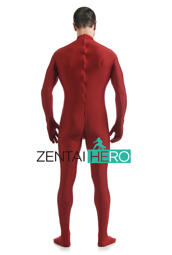 Dark Red Lycra Spandex Catsuitt Halloween Cosplay Costume