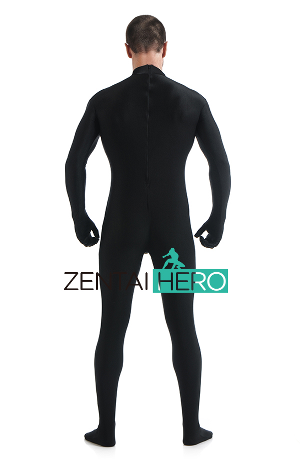 Black Lycra Spandex Zentai Catsuit For Men