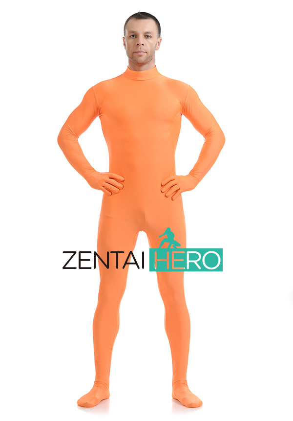 Orange Zentai Catsuit without Hood For Men