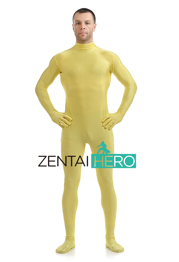 New Yellow Lycra Spandex Zentai Catsuit For Men