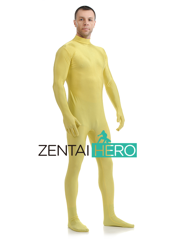 New Yellow Lycra Spandex Zentai Catsuit For Men