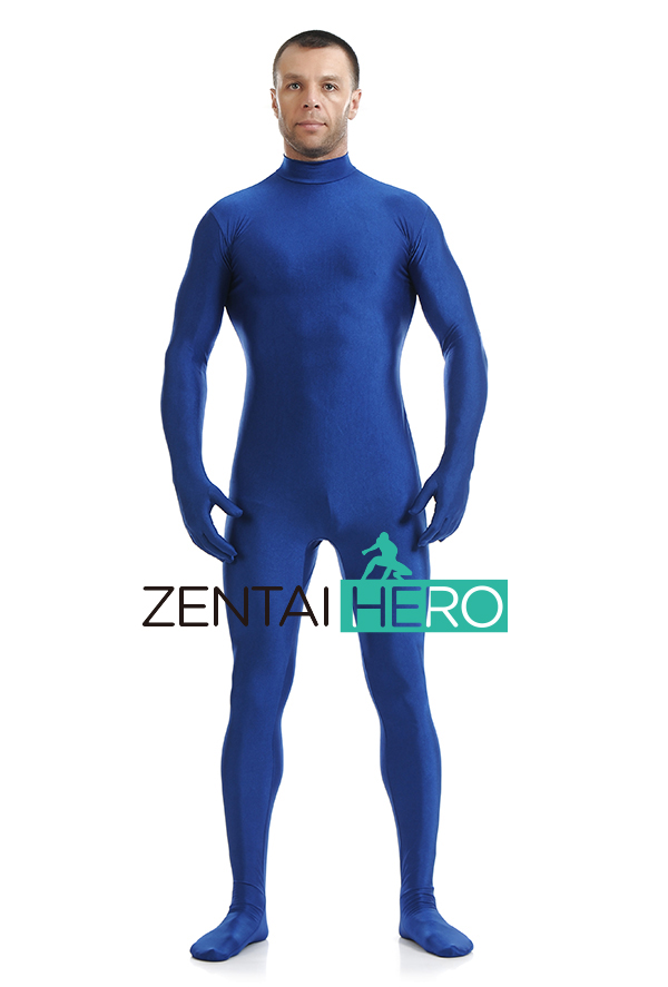 Royal Blue Lycra Spandex Catsuit Without Hood