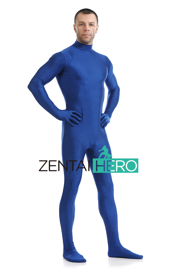 Royal Blue Lycra Spandex Catsuit Without Hood