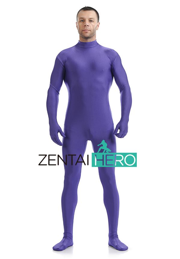 Purple Male Lycra Spandex Zentai Catsuit for Halloween