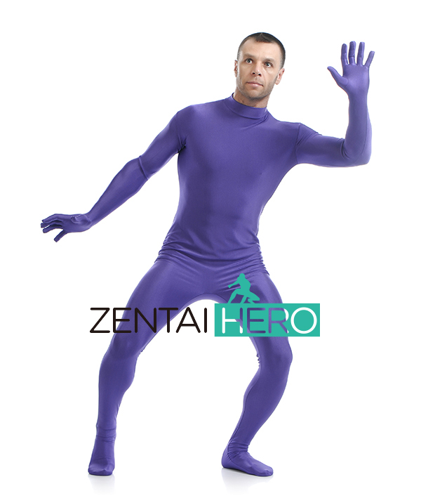 Purple Male Lycra Spandex Zentai Catsuit for Halloween