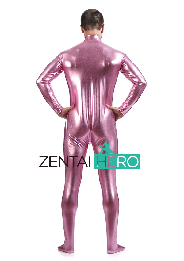 New Pink Color Shiny Zentai Catsuit For Halloween