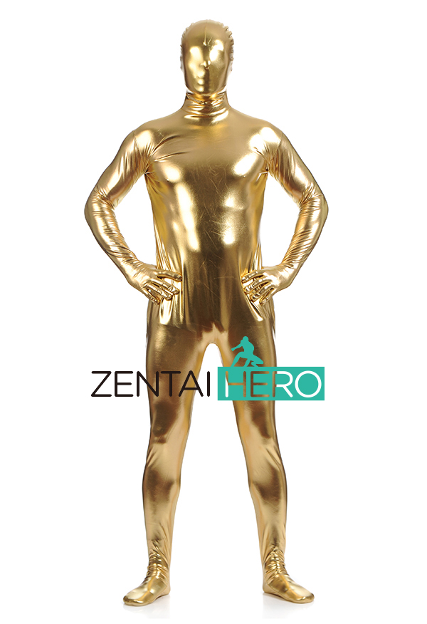 Fashion Gold Shiny Metallic Zentai Bodysuit