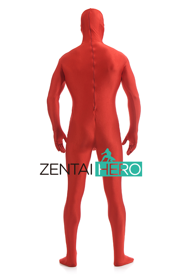 Red Unicolor Spandex Zentai Suit